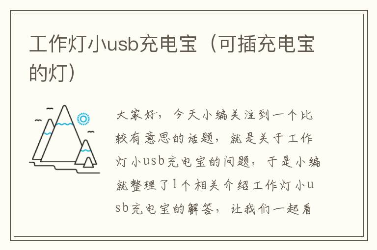 工作灯小usb充电宝(可插充电宝的灯)