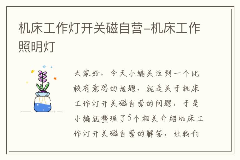 机床工作灯开关磁自营-机床工作照明灯