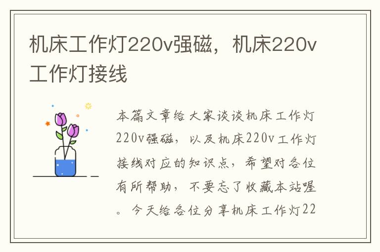 机床工作灯220v强磁,机床220v工作灯接线