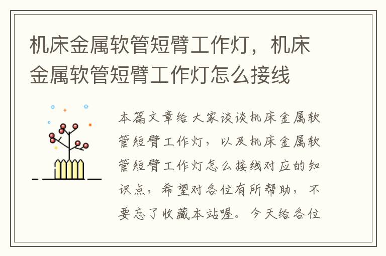 机床金属软管短臂工作灯,机床金属软管短臂工作灯怎么接线