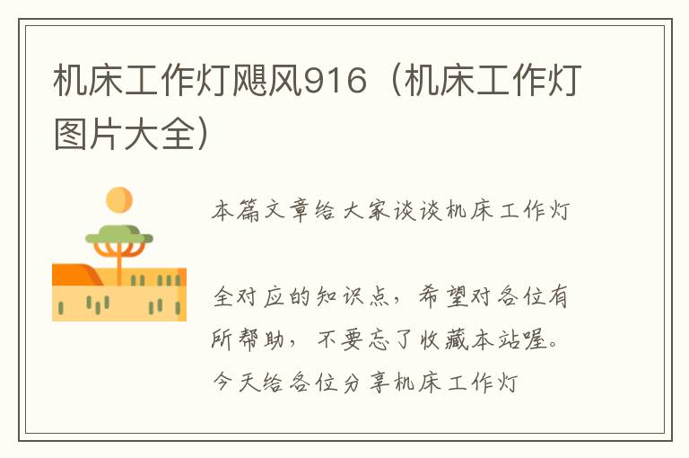 机床工作灯飓风916(机床工作灯图片大全)