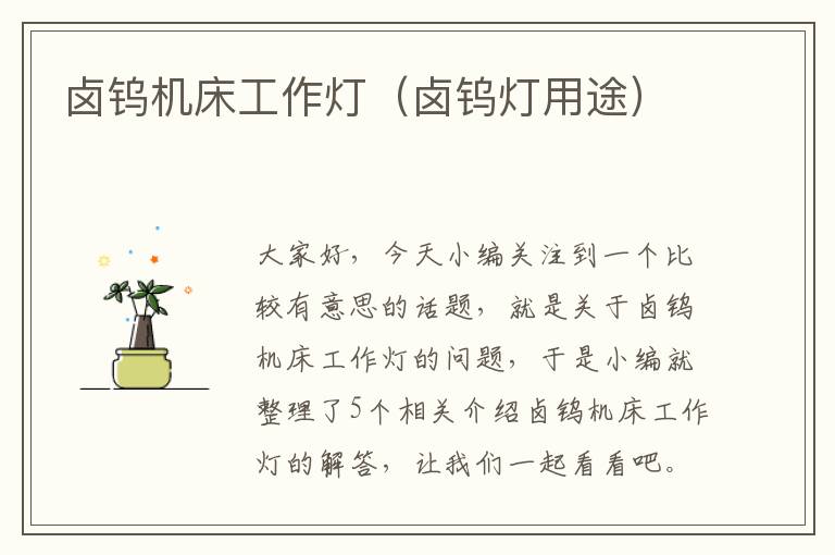 卤钨机床工作灯(卤钨灯用途)