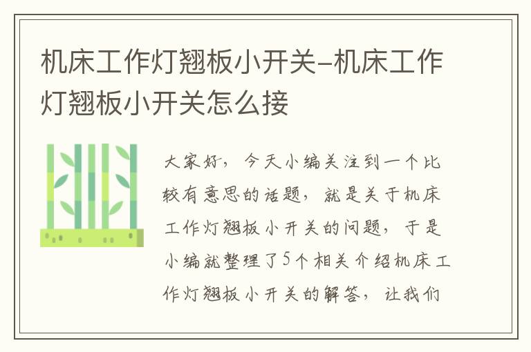 机床工作灯翘板小开关-机床工作灯翘板小开关怎么接