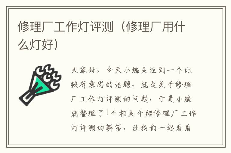 修理厂工作灯评测(修理厂用什么灯好)