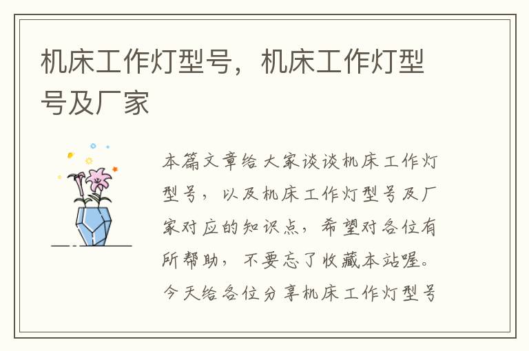 机床工作灯型号,机床工作灯型号及厂家