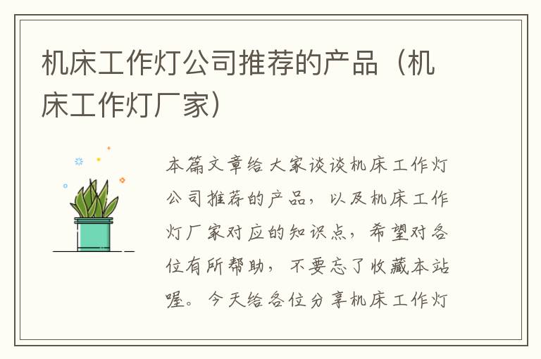 机床工作灯公司推荐的产品(机床工作灯厂家)