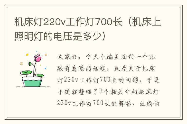 机床灯220v工作灯700长(机床上照明灯的电压是多少)