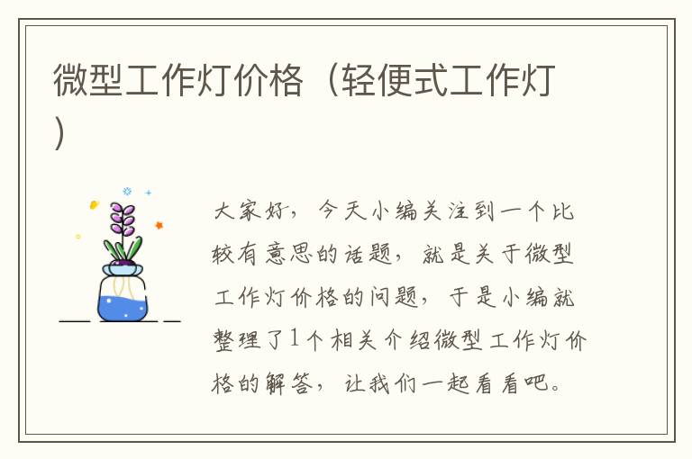微型工作灯价格(轻便式工作灯)