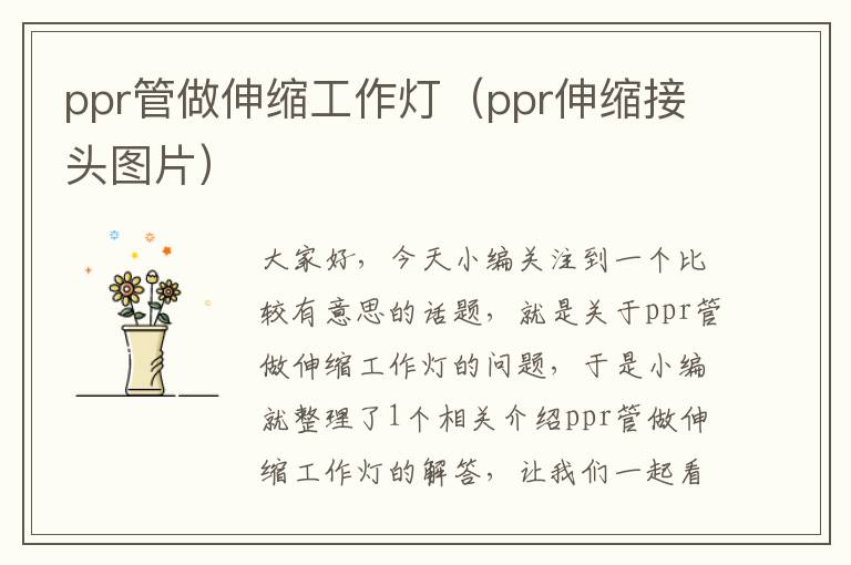ppr管做伸缩工作灯(ppr伸缩接头图片)
