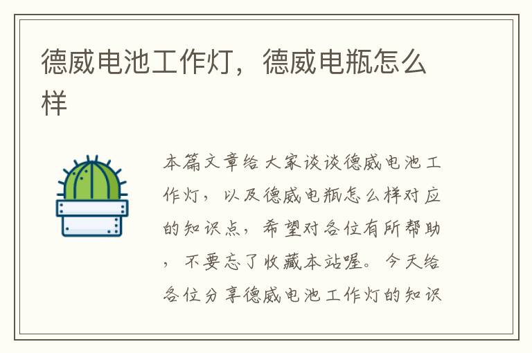 德威电池工作灯,德威电瓶怎么样