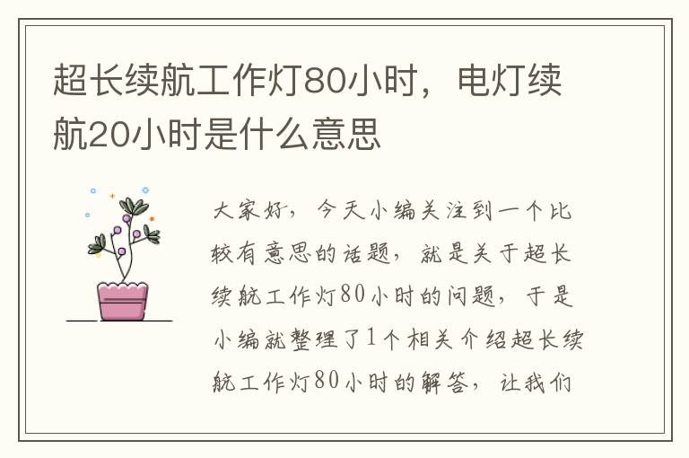 超长续航工作灯80小时,电灯续航20小时是什么意思