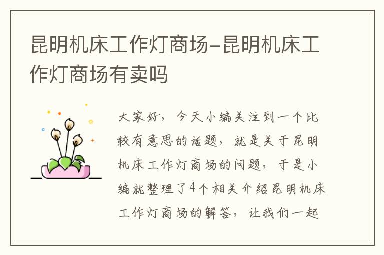 昆明机床工作灯商场-昆明机床工作灯商场有卖吗