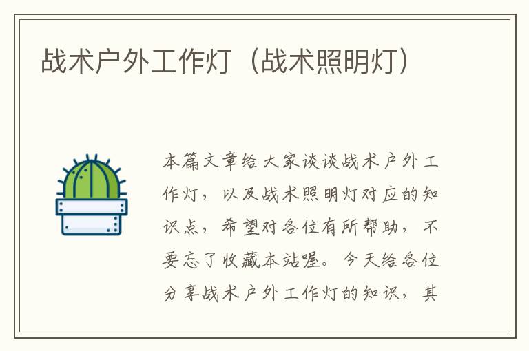 战术户外工作灯(战术照明灯)