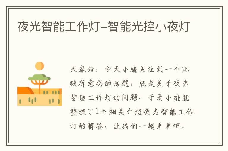 夜光智能工作灯-智能光控小夜灯
