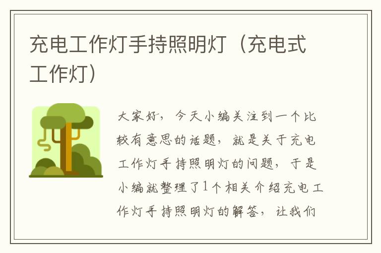 充电工作灯手持照明灯(充电式工作灯)