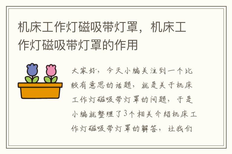 机床工作灯磁吸带灯罩,机床工作灯磁吸带灯罩的作用
