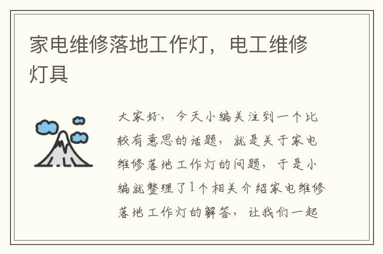 家电维修落地工作灯,电工维修灯具