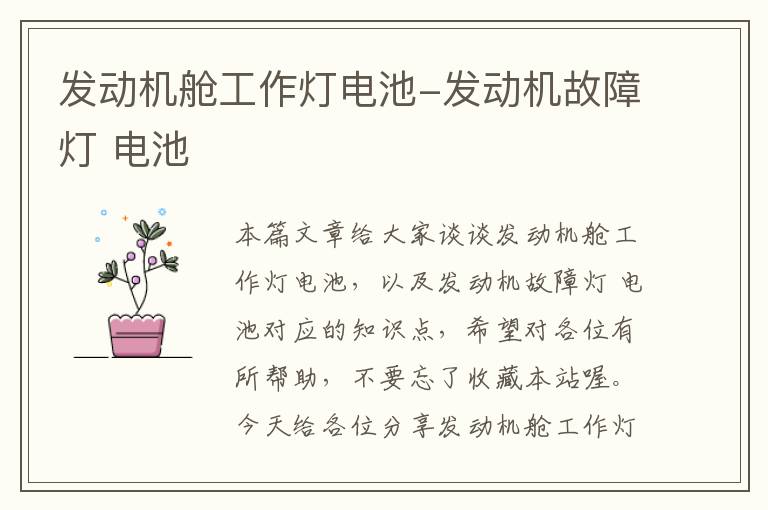 发动机舱工作灯电池-发动机故障灯 电池