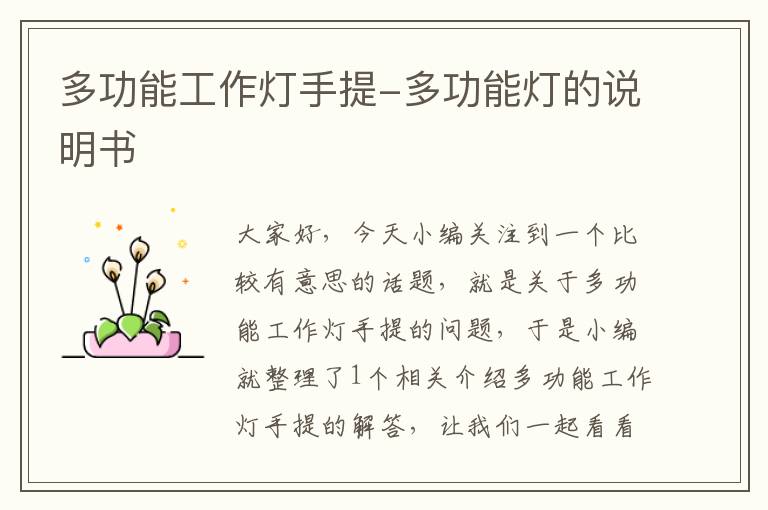 多功能工作灯手提-多功能灯的说明书