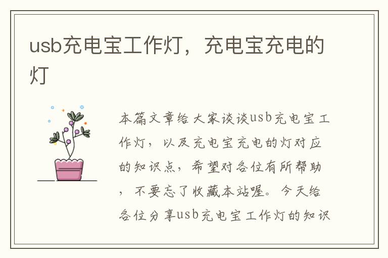 usb充电宝工作灯,充电宝充电的灯