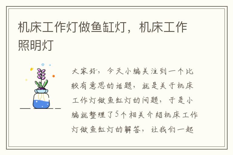 机床工作灯做鱼缸灯,机床工作照明灯