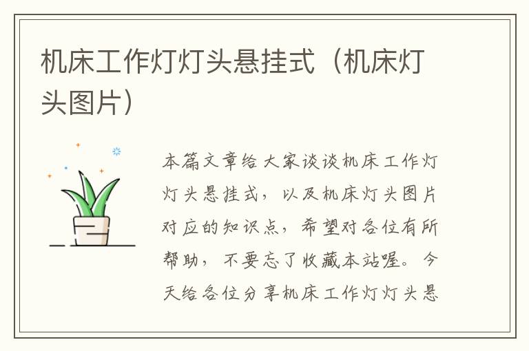 机床工作灯灯头悬挂式(机床灯头图片)