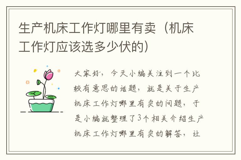 生产机床工作灯哪里有卖(机床工作灯应该选多少伏的)