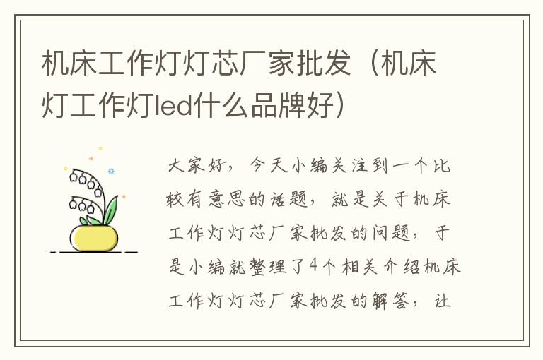机床工作灯灯芯厂家批发(机床灯工作灯led什么品牌好)