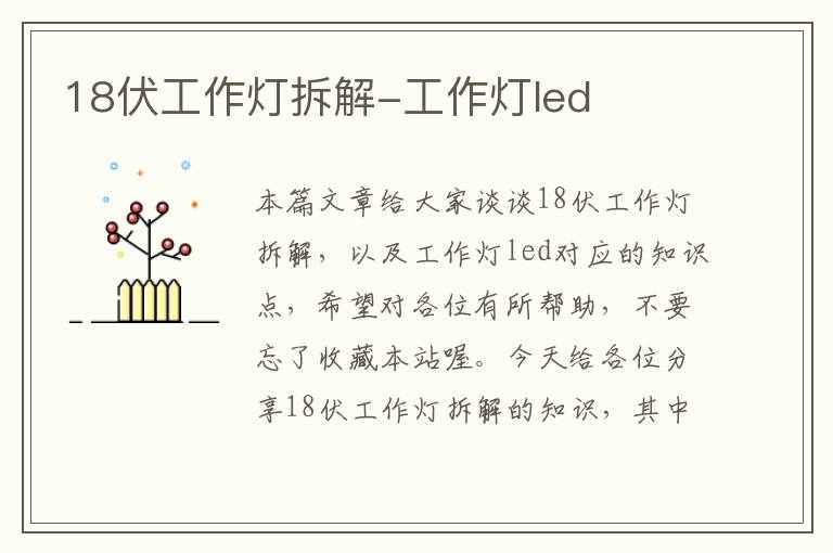 18伏工作灯拆解-工作灯led