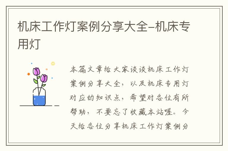 机床工作灯案例分享大全-机床专用灯