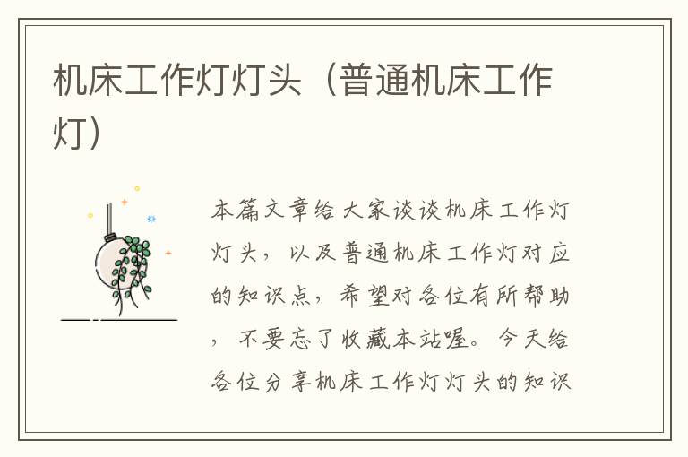 机床工作灯灯头(普通机床工作灯)