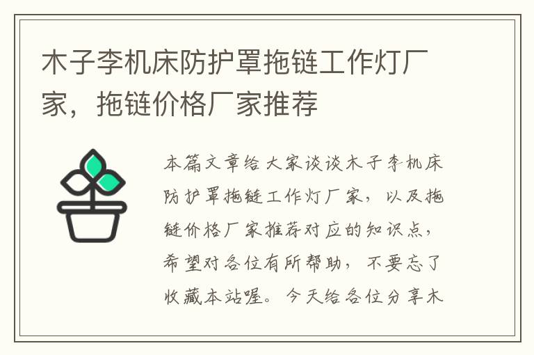木子李机床防护罩拖链工作灯厂家,拖链价格厂家推荐