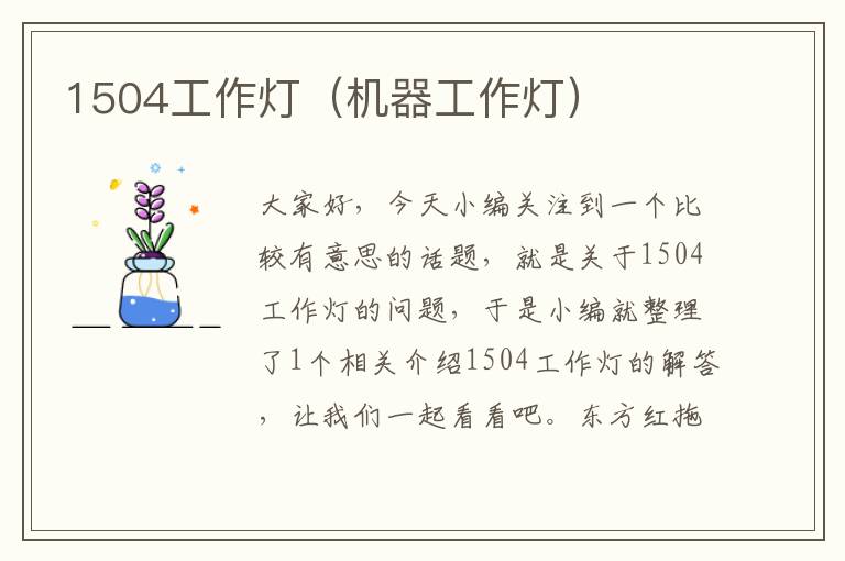 1504工作灯(机器工作灯)