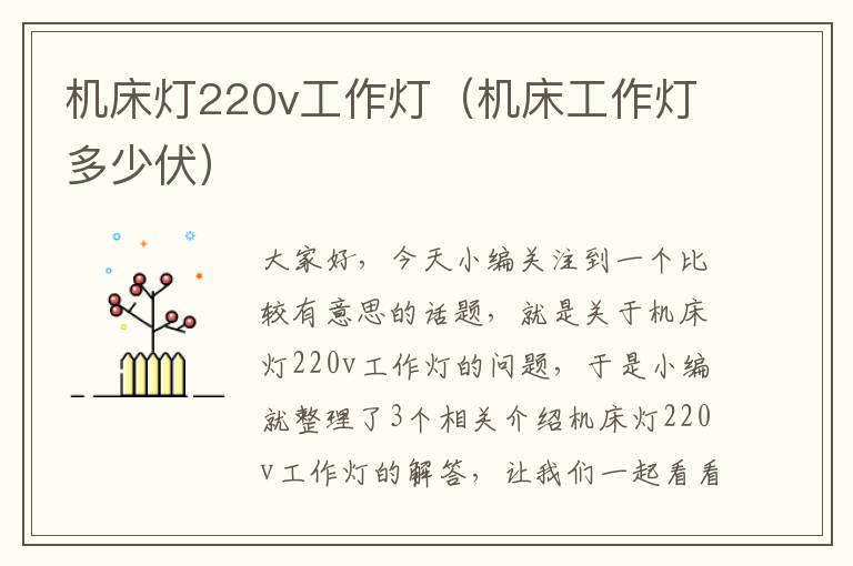 机床灯220v工作灯(机床工作灯多少伏)