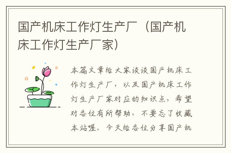 国产机床工作灯生产厂(国产机床工作灯生产厂家)