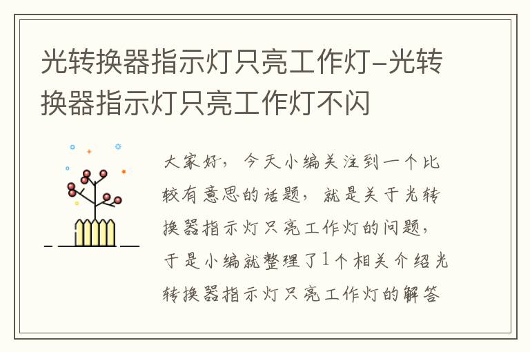 光转换器指示灯只亮工作灯-光转换器指示灯只亮工作灯不闪