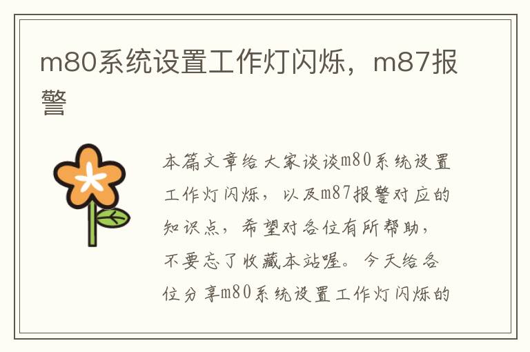 m80系统设置工作灯闪烁,m87报警