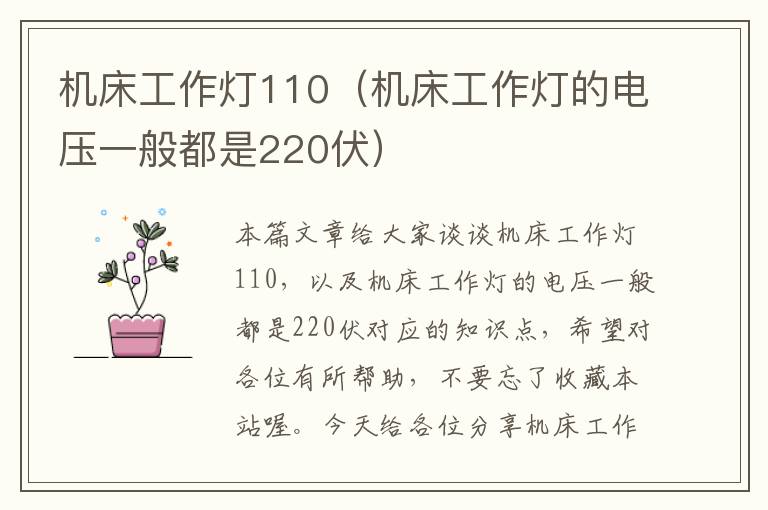 机床工作灯110(机床工作灯的电压一般都是220伏)