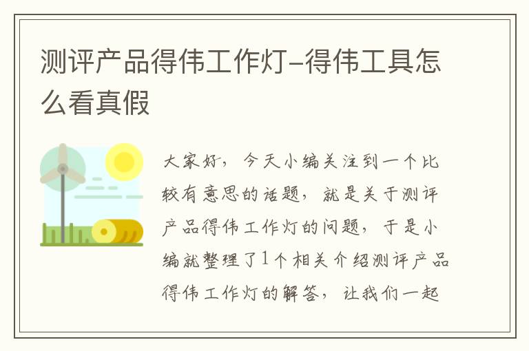 测评产品得伟工作灯-得伟工具怎么看真假