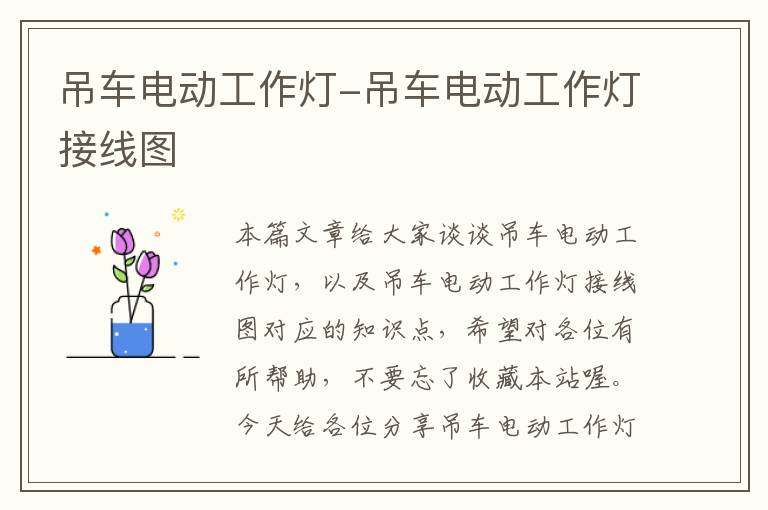吊车电动工作灯-吊车电动工作灯接线图
