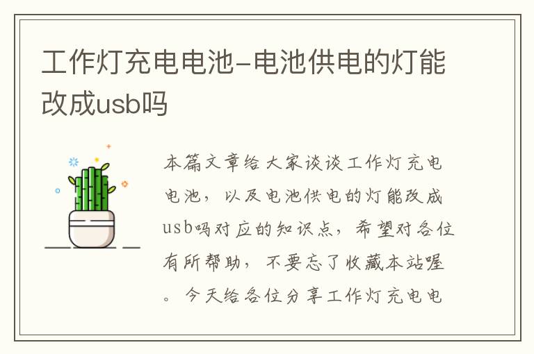 工作灯充电电池-电池供电的灯能改成usb吗