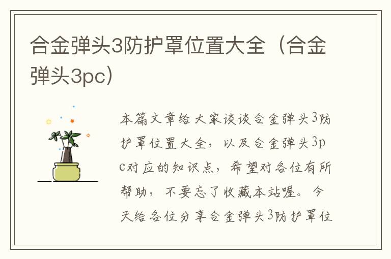 合金弹头3防护罩位置大全(合金弹头3pc)