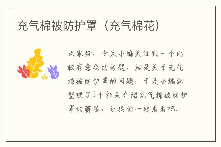 充气棉被防护罩(充气棉花)