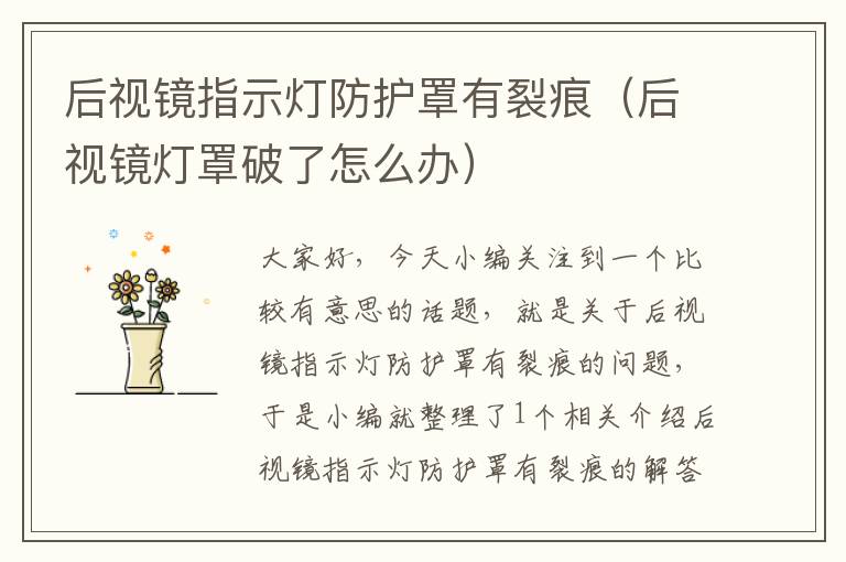 后视镜指示灯防护罩有裂痕(后视镜灯罩破了怎么办)