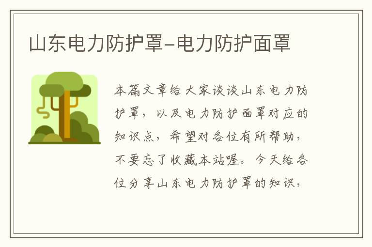 山东电力防护罩-电力防护面罩