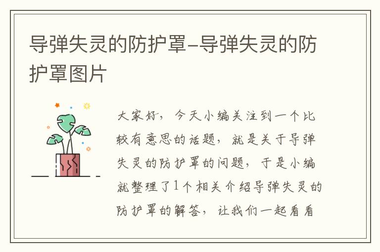 导弹失灵的防护罩-导弹失灵的防护罩图片