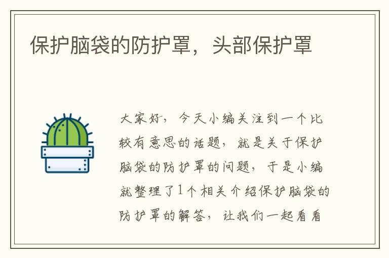 保护脑袋的防护罩,头部保护罩