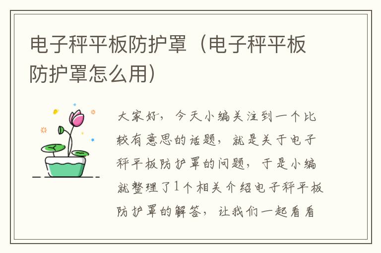 电子秤平板防护罩(电子秤平板防护罩怎么用)