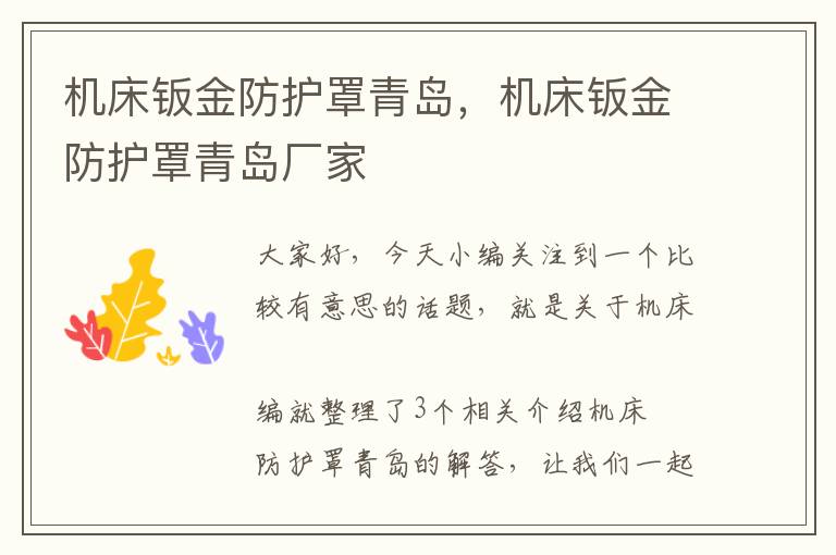 机床钣金防护罩青岛,机床钣金防护罩青岛厂家