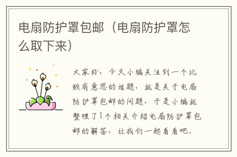 电扇防护罩包邮(电扇防护罩怎么取下来)